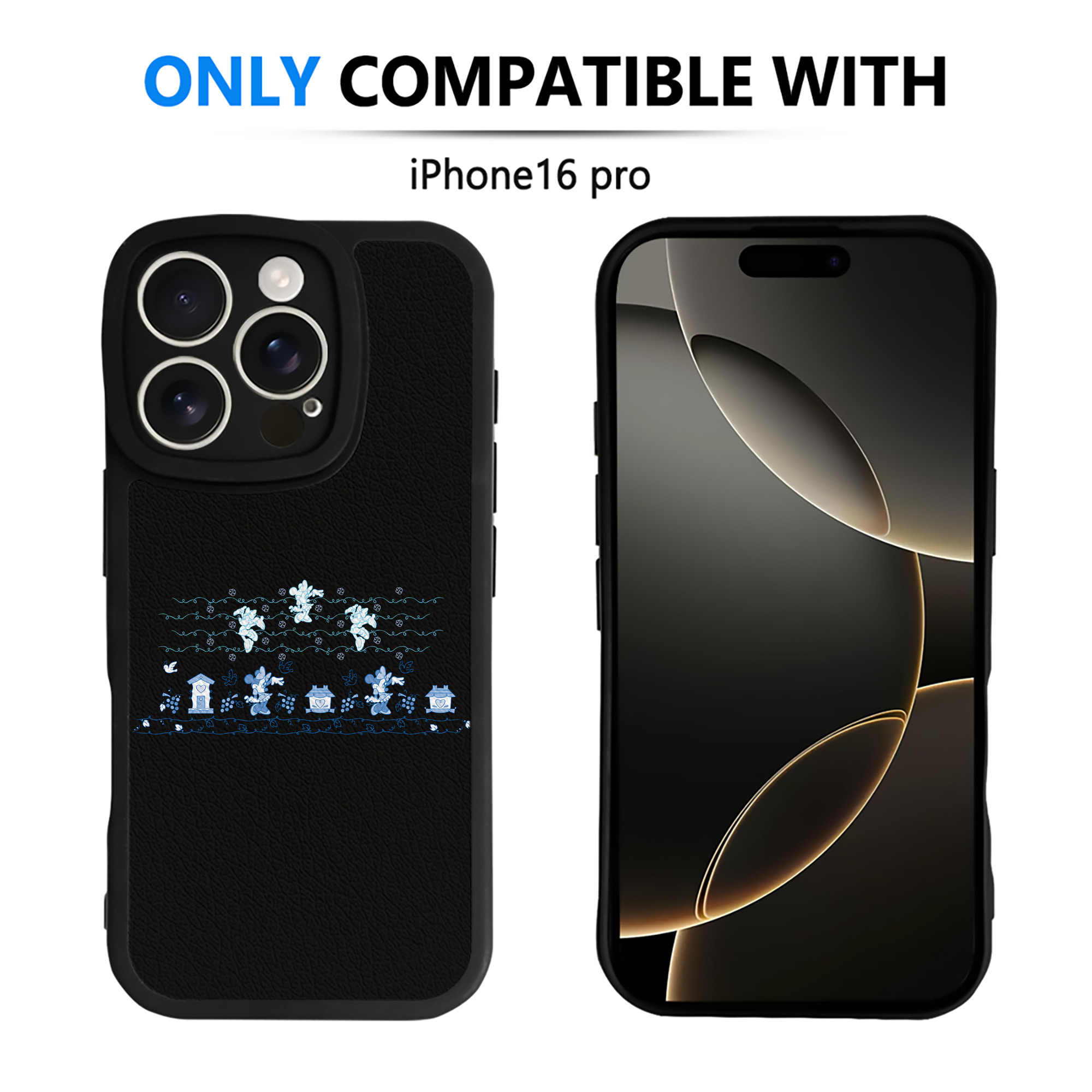（画像用） ミッキーマウス Mickey Mouse 【iPhone 16シリーズ対応】シリコンスマホケース（レザー調） 材質：シリコン